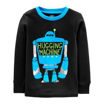 Simple Joys by Carter's Boys' 6-Piece Snug Fit Cotton Pajama Set - Fun Dinosaur/Monster/Robot Design...