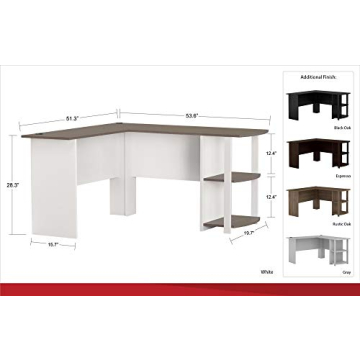 Ameriwood Home Dakota L-Desk with Bookshelves