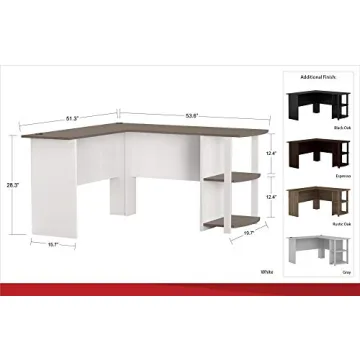 Ameriwood Home Dakota L-Desk with Bookshelves