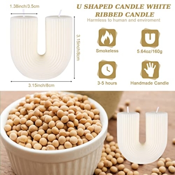Elegant U Shaped Candle with Rose Scent for Home Decor