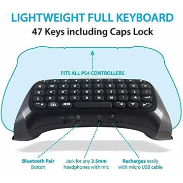 Prodico PS4 Wireless Chatpad - Fast Typing Gaming Keyboard