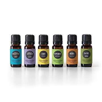 Edens Garden Top Essential Oils 6 Set – 100% Pure Therapeutic Grade, Undiluted: Lavender, Peppermi...