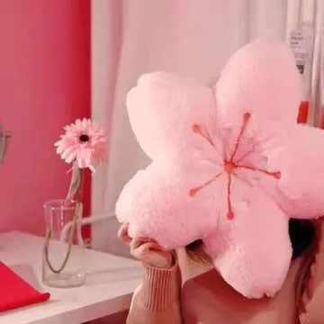 GEXUANCHEN Cherry Blossom Plush Throw Pillow 40cm Soft Cushion
