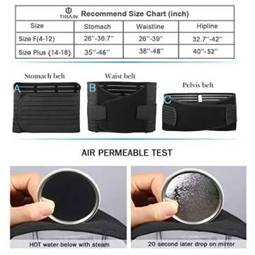TiRain Postpartum belly band, 3-Piece C Section Recovery Band Postpartum Girdle Belly Wrap Abdominal Binder Maternity Shapewear, Black US size 4-12