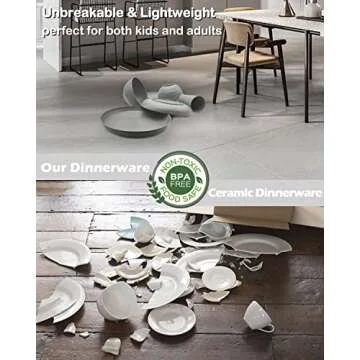 KITWILD Wheat Straw Dinnerware Set - 12-Piece Reusable Set