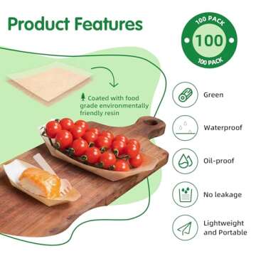 Suwodpak 100-Pack Wooden Disposable Plates for Parties