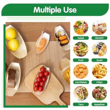 Suwodpak 100-Pack Wooden Disposable Plates for Parties