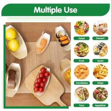 Suwodpak 100-Pack Wooden Disposable Plates for Parties