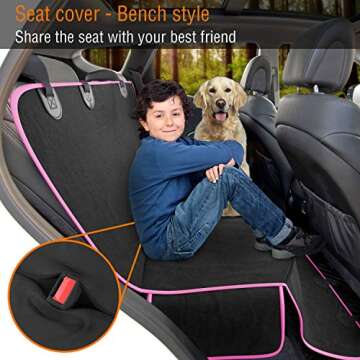 Active Pets Dog Car Seat Cover Protector for Back Seat - Waterproof & Convertible Hammock - Travel A...