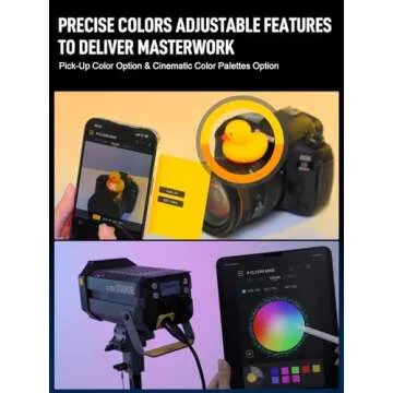 Video Light, COLBOR CL220R RGB 250W Max Continuous Lighting 2700-6500K CRI97+ 31,400Lux@3.3ft COB Studio Light with Bowens Mount APP 13 Light Effects for Film Live, Video-Light-Studio-LED-Photography