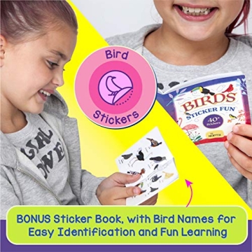 Kids Binoculars in Green Blue with Bird Sticker Book