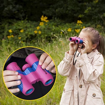 Kids Binoculars in Green Blue with Bird Sticker Book