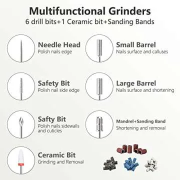 Electric Nail Drill Machine Professional,Cordless Electric Nail File for Acrylic Gel Nails,Efile Man...