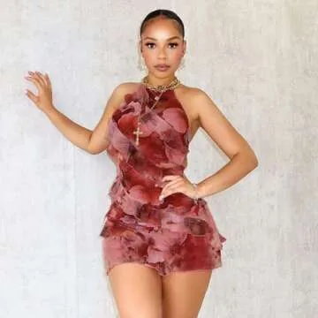 Sexy Halter Neck Backless Floral Mini Dress - Summer Charm