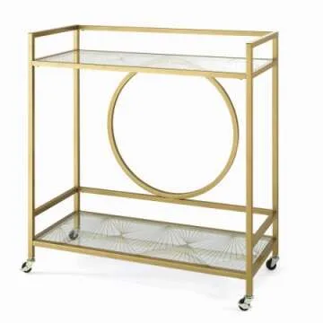 Better Homes and Gardens Nola Bar Cart, Gold Finish (Gold, 1)