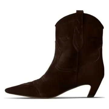 FSJ Women Square Toe Comfort Low Heel Ankle Boots