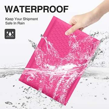 UCGOU Bubble Mailers 4x8 Inch Hot Pink 50 Pack Poly Padded Envelopes Small Business Mailing Packages Opaque Self Seal Adhesive Waterproof Boutique Shipping Bags for Jewelry Makeup Supplies #000