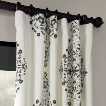 Luxurious Floral Damask Curtains for Room Darkening