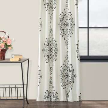 Luxurious Floral Damask Curtains for Room Darkening