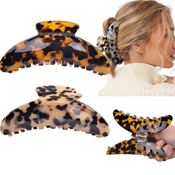 Aileam Big Hair Claw Clips 4.5 Inch Tortoise Shell Hair Clips Banana for Women Girls Thin Hair Frenc...