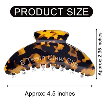 Aileam 4.5 Inch Tortoise Shell Hair Clips for All Hair Types