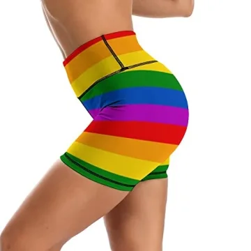 Rainbow Yoga Shorts Stylish High Waisted For Women