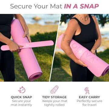 Yoga Mat Set - 6 Piece TPE Pink Yoga Mat - 72" x 24" Yoga Mat Yoga Knee Pad Cushion extra yoga accessorie,2 High Density EVA Yoga Blocks,1 Yoga Strap &1Yoga Mat Slap Band, yoga kit for home workout