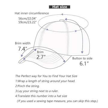 LANGZHEN Unisex Baseball Cap 100% Cotton Fits Men Women Washed Denim Adjustable Dad Hat(Pink, Large)