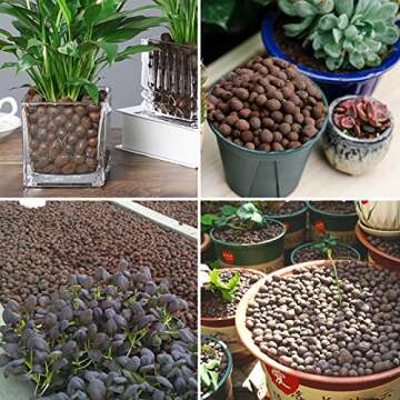 Malifea 2LBS Leca Expanded Clay Pebbles Hydroponics Supplies for Indoor Garden Plants (2LBS)