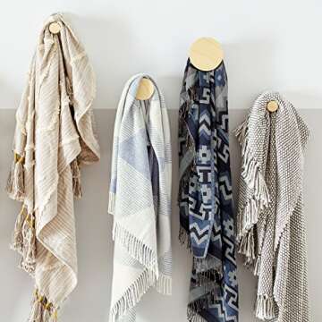 Amazon Brand – Stone & Beam Woven Farmhouse Throw Blanket, Soft and Cozy, 50" x 60", Grey, Brown and White