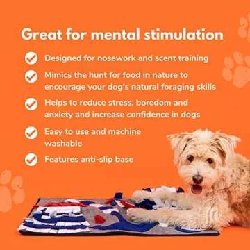Pawzzle Mat - Sailor of The Sea - Interactive Dog Feeding Snuffle Mat for Small Medium Large Dogs, Encourage Foraging Skills, Great for Nosework & Scent Training, Relieve Stress & Boredom