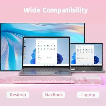 Mytrix Sakura Wireless Keyboard and Mouse Combo - Retro Pink Typewriter Design with Numeric Keypad