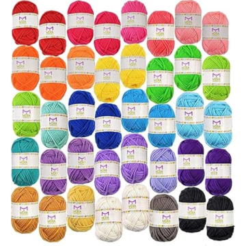 40 Assorted Colors Acrylic Yarn kit - 875 Yards of Craft Yarn Creativity!