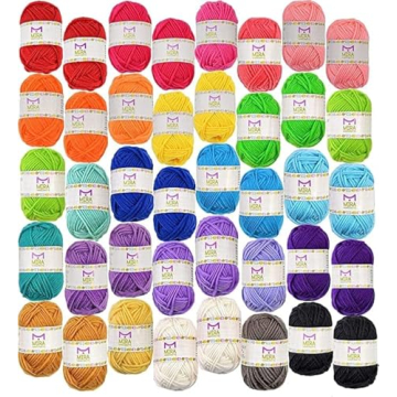 40 Assorted Colors Acrylic Yarn kit - 875 Yards of Craft Yarn Creativity!