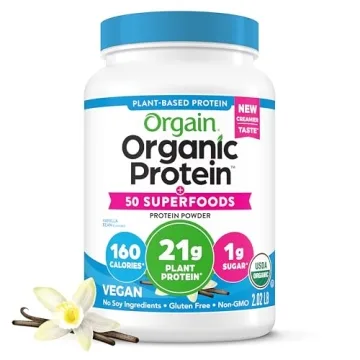Orgain Organic Vegan Protein + 50 Superfoods Powder, Vanilla Bean - 21g Plant Based Protein, 8g Preb...