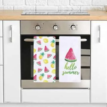 Hello Summer Watermelon Kitchen Towels Set of 2 for Summer Charm