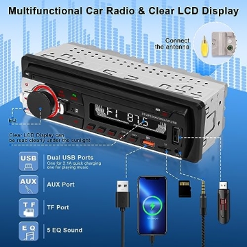 LSLYA Bluetooth Car Stereo Fast Charging App Control