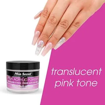 Mia Secret Professional Acrylic Nail System Pink Acrylic Powder 2 OZ