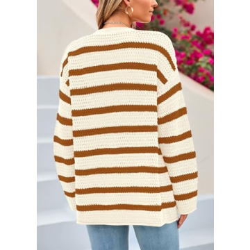 Stylish PRETTYGARDEN Women's Fall Striped Cardigan