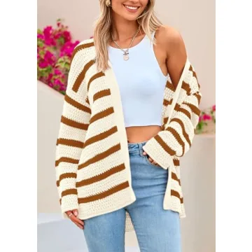 Stylish PRETTYGARDEN Women's Fall Striped Cardigan