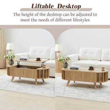 Janmer Home 47.3" Lift Top Coffee Table for Modern Living