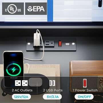 BTHFST LED Nightstand with Charging Station, Night Stand with 3 Drawers and 1 Pull-Out Tray, End Side Table with Storage, Bedside Table with LED Lights & Metal Legs, Black and Gold