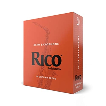 D’Addario Rico Alto Sax Reeds - Beginner-Friendly Strength 2.0, 10-Pack