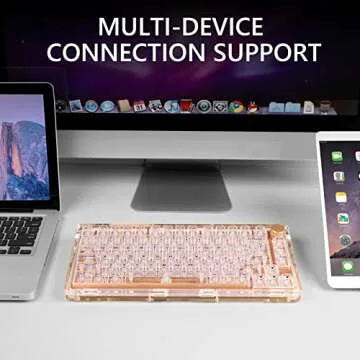 KiiBoom Phantom 81 75% Hot Swappable Gasket-Mounted Mechanical Keyboard, BT5.0/2.4GHz/USB-C Wired Wireless NKRO Gaming Keyboard with South-facing RGB, Clear Keycaps, 4000mAh Battery for Win/Mac