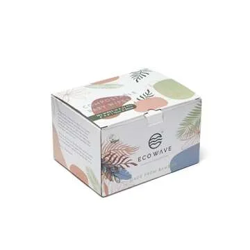 Eco Wave Baby Wipes, 100% Compostable Eco-Friendly Bamboo Wipes, Unscented, Hypoallergenic, Vegan, Alcohol-Free, Suitable For Sensitive Skin (Pack of 6)
