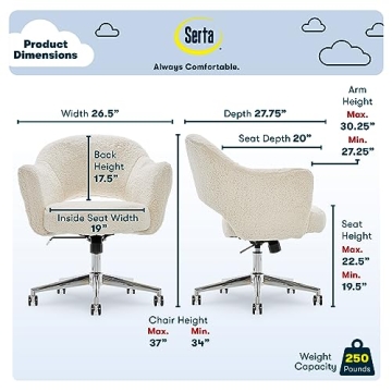 Serta Valetta Memory Foam Home Office Chair - Modern Comfort