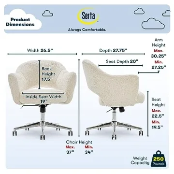 Serta Valetta Memory Foam Home Office Chair - Modern Comfort