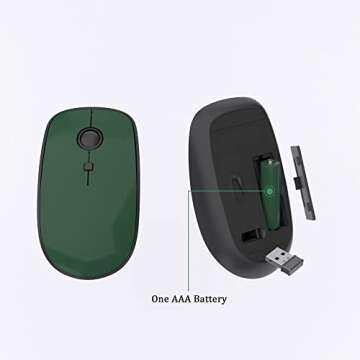 MoMoOne Wireless Keyboard Mouse Combo, Colorful Cute Round Retro Typewriter Keycaps, Full Size Wireless Keyboards Mice Set for PC, MAC, Laptop(Dark Green)