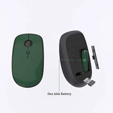 MoMoOne Wireless Keyboard Mouse Combo, Colorful Cute Round Retro Typewriter Keycaps, Full Size Wireless Keyboards Mice Set for PC, MAC, Laptop(Dark Green)