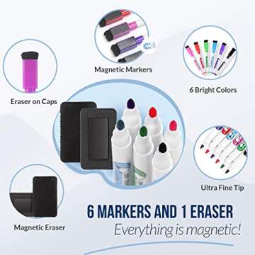 Magnetic Dry Erase Fridge Calendar & Whiteboard Bundle